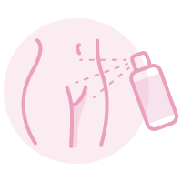 距離私密部位10-15公分，噴於於私密肌膚